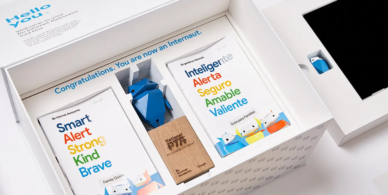 Be Internet Awesome Kit Box packaging opened