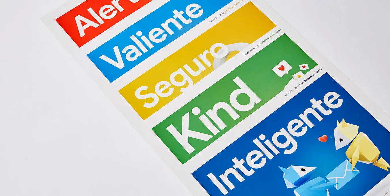 Be Internet Awesome Project leaflets with a colorful packaging design