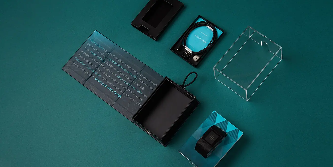Different parts of the Fitbit packaging manufactured by Zenpack