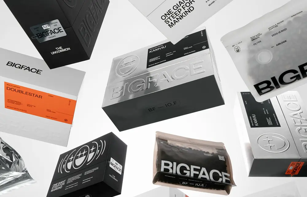 BIGFACE Coffee premium packaging design - Winner of the 2024 iF Design Gold Award
