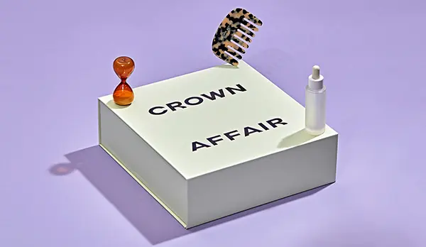 Specialty paper packaging for Crown Affair produced by Zenpack with precise color matching for Sephora launch.