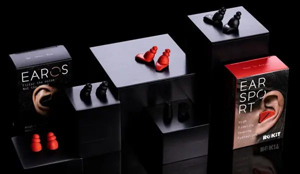 Custom end-to-end packaging and manufacturing solutions by Zenpack for EAROS high-fidelity earplugs.