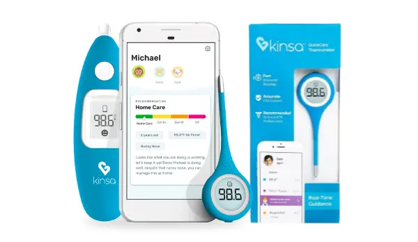 Custom retail packaging dieline modification by Zenpack for Kinsa smart thermometer launch.