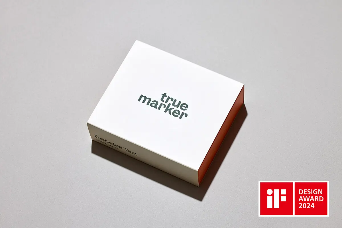 iF Design Award-winning truemarker medical test kit packaging design by Zenpack.