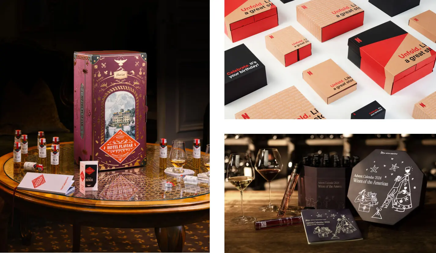 Zenpack custom influencer PR packaging kits and advent calendars display