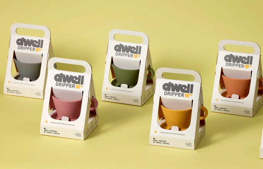 Eco-friendly cardboard packaging for Verve Coffee Roasters Dwell Dripper