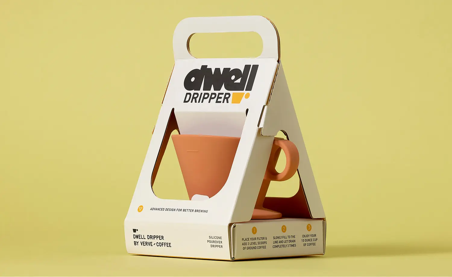 Eco-friendly cardboard packaging for Verve Coffee Roasters Dwell Dripper