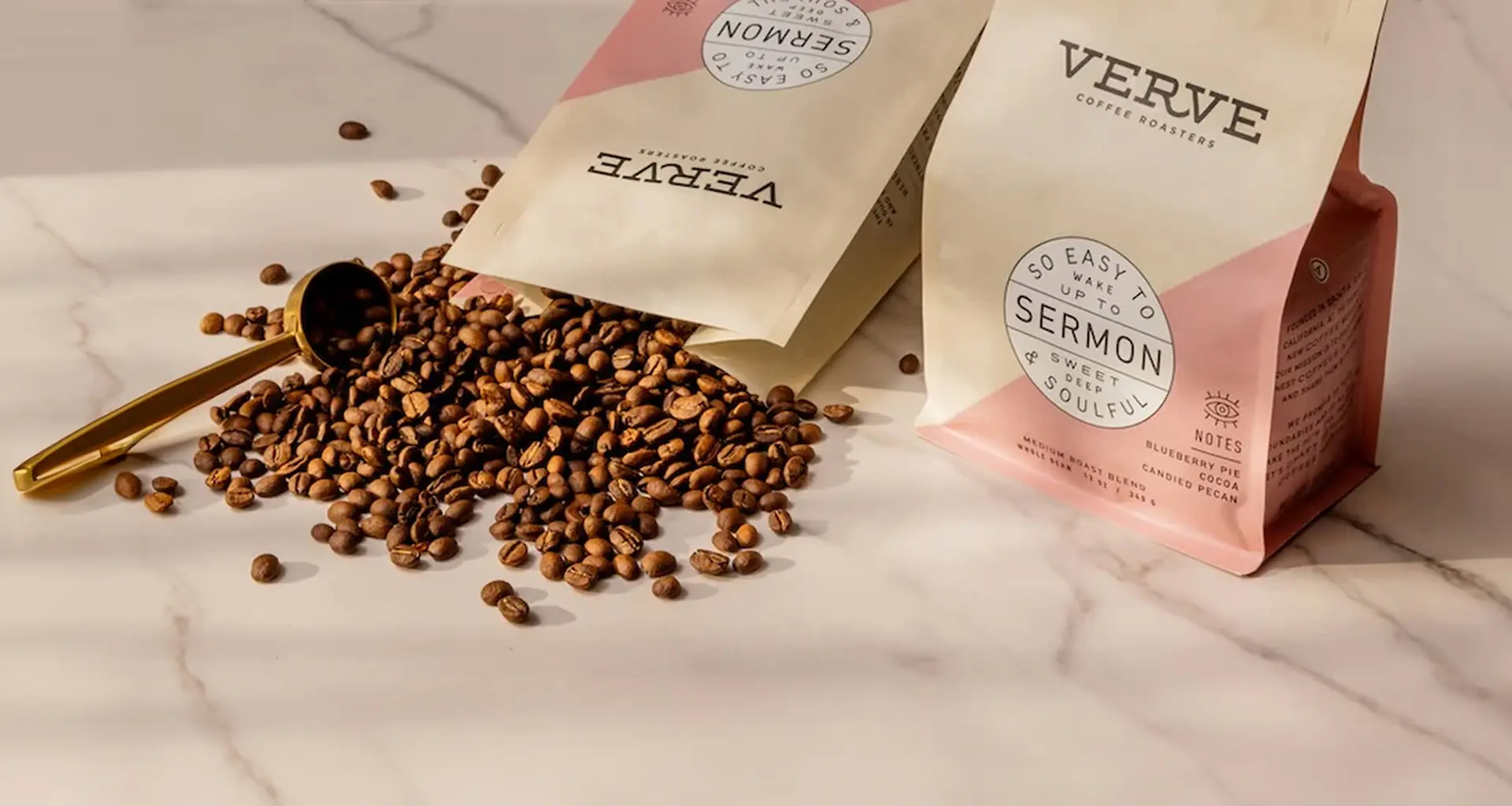 Verve Coffee Roasters bean bag packaging design for coffee packaging guide by Zenpack.