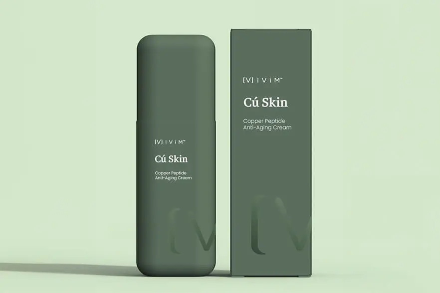 Custom IVIM Cú Skin cosmetic packaging with clear gloss UV print by Zenpack.