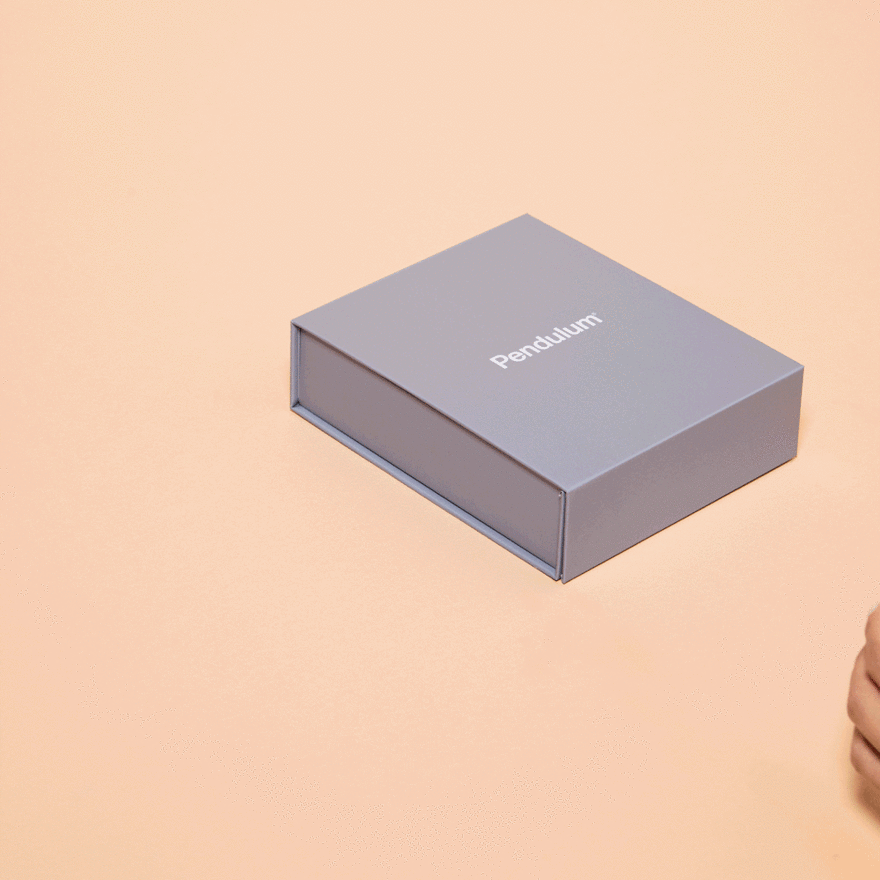 Sustainable reusable packaging system with custom inserts for Pendulum supplements by Zenpack.